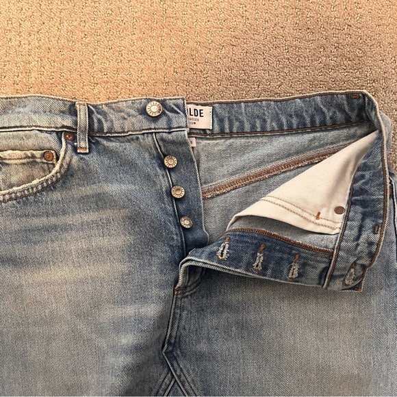 Agolde Quinn High Rise Denim Mini Skirt - Picture 4 of 9